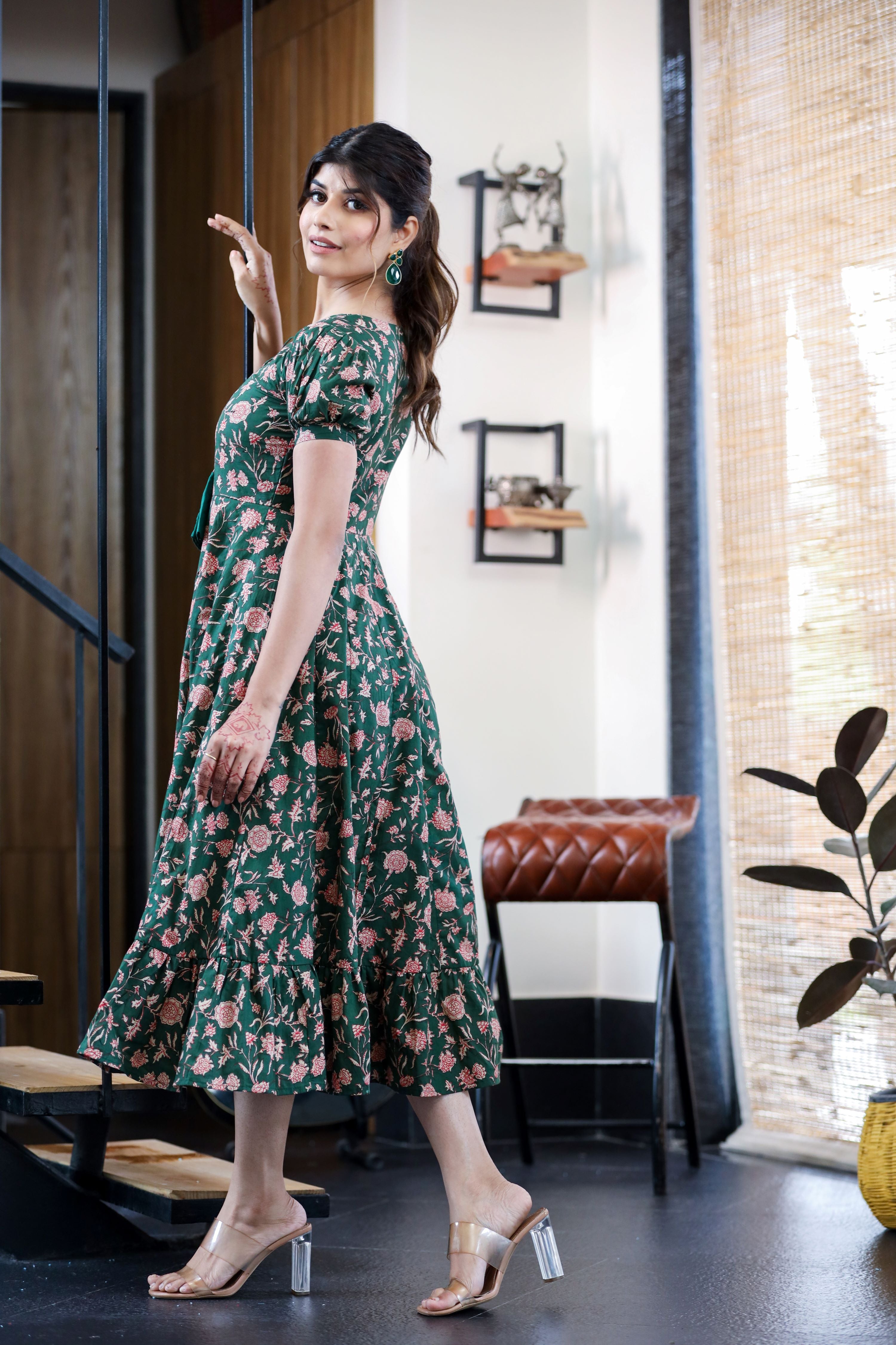 Green Garden Midi Dress