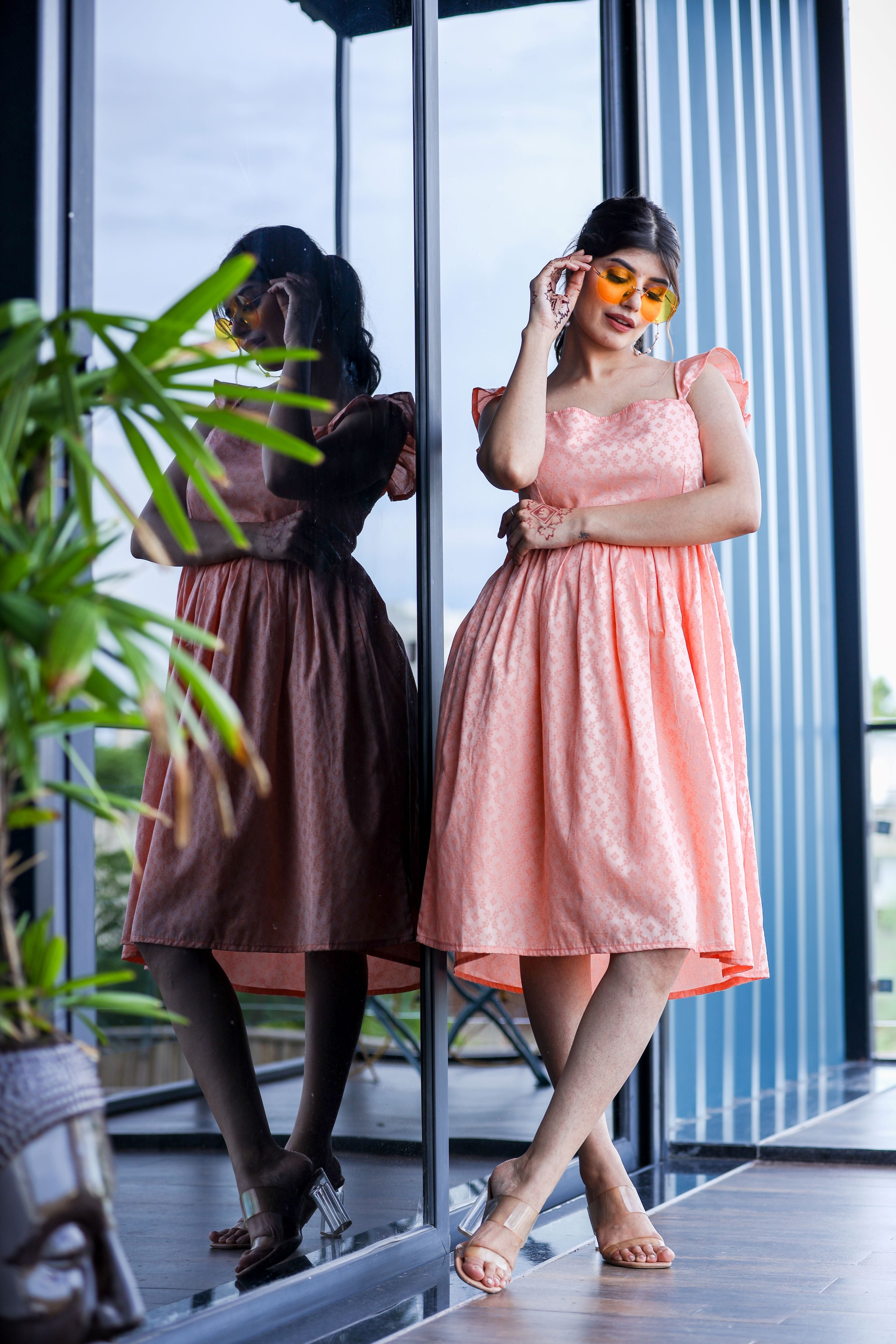 Peachy Lush Short Dress