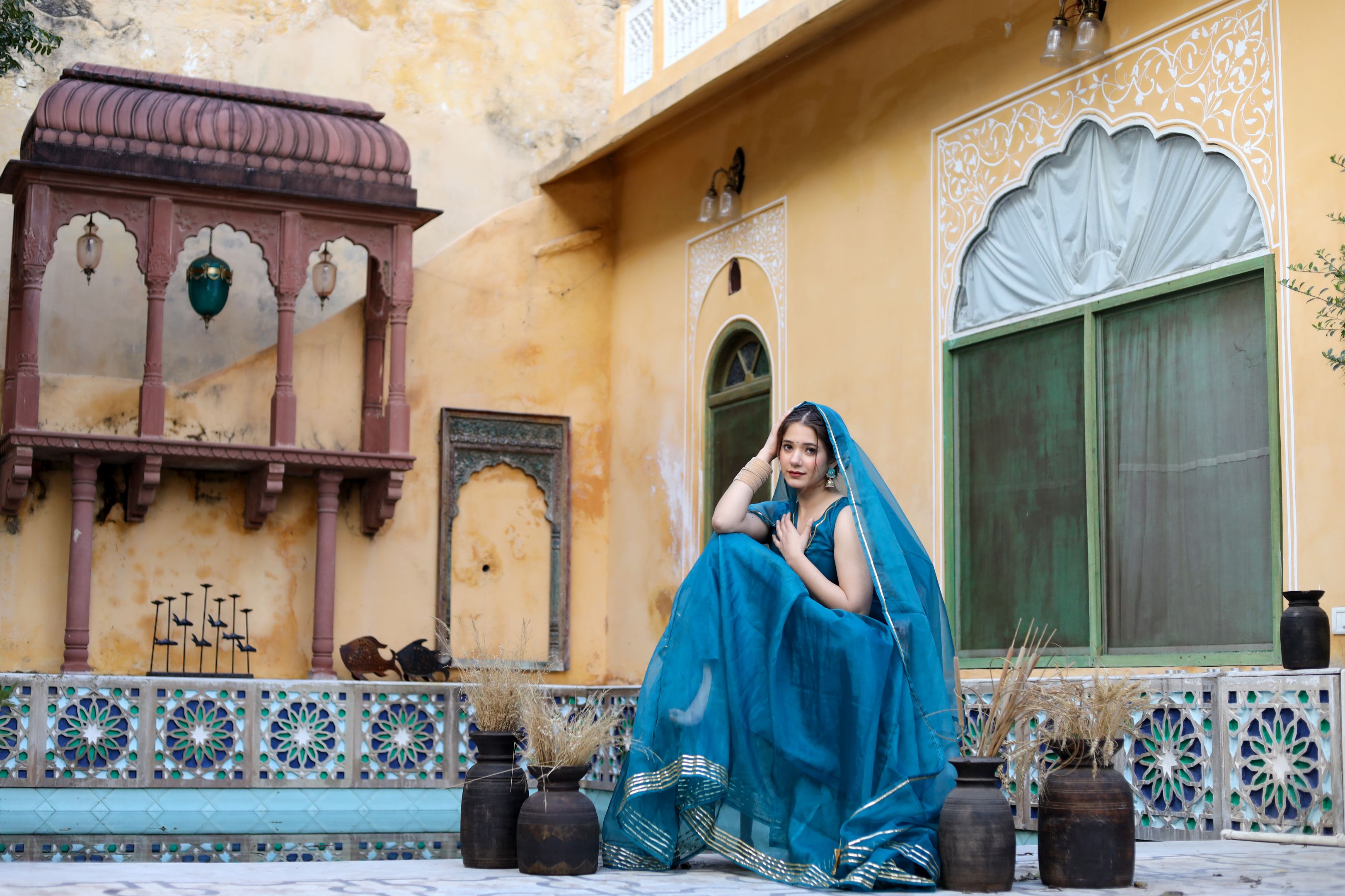 Sea blue maxi dress